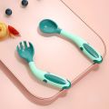 【NEW】 BBET Baby Utensils Spoon Fork Set Cutlery For Children Silicone Bendable Sensing Temperature Tableware Babies Training Feeding.
