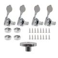 1x Pure Vintage -Style Jazz Bass/Precision Bass String Guide - Chrome & 4Pcs Guitar Tuning Pegs Electric Bass Tuner Peg , Bass head pressure buckle.