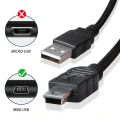 Mini USB 2.0 Cable 5Pin Mini USB to USB Fast Data Charger Cables for MP3 MP4 Player Car DVR GPS Digital Camera HD Smart TV1/1.5m.