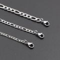 3-5mm Width Waterproof Stainless Steel New Punk Figaro Link Chain Basic Women Bracelet For Hip Hop Bangle Jewelry Gifts.
