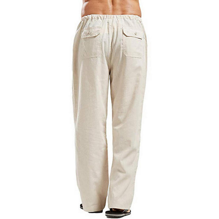 Cotton%20Linen%20Pants%0AStraight%20Wide%20Leg%20Pants%0AElastic%20Waists%20Trousers%0ALoose%20Long%20Pants%0AMen's%20Trousers%20-%20Image%204