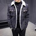 Men Denim Jacket Trendy Winter Warm Fleece Coats M Fashion JCasze 6XL. 