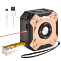 3 in 1 Laser Tape Measure Digital Rangerfinder 16Ft Measuring Tape 131Ft Rechargeable Distance Meter - gold + black.