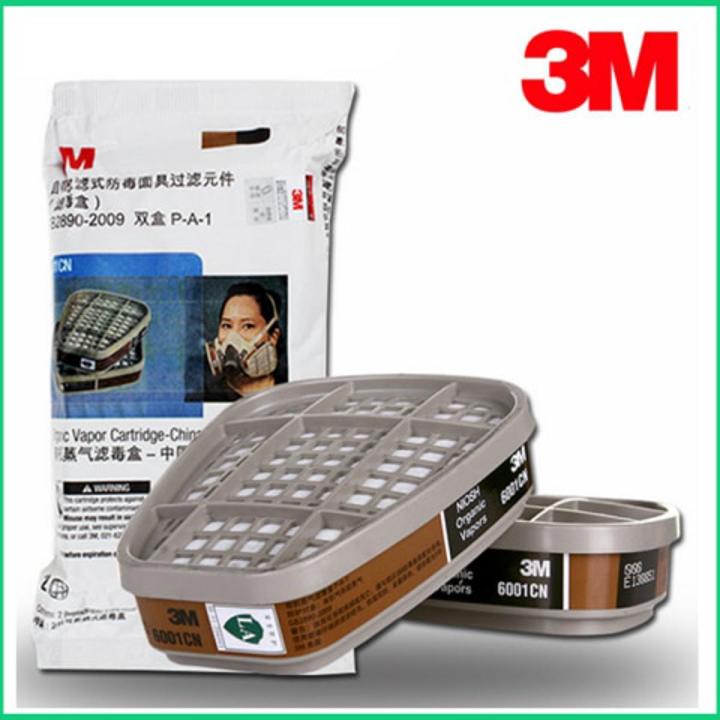 Replacement 3M 6001 Organic Vapor Respirator Cartridges – 1 Pair (2 Filters)