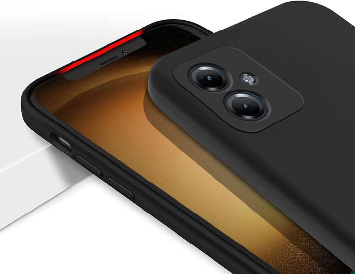 Motorola%20Moto%20G64%20Silicone%20Matte%20Flexible%20Soft%20Phone%20Case%20-%20Black%20-%20Phone%20Back%20Cover%20-%20Image%202