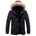 Male Keep Warm Fur Collar White Duck Down Winter Jacket -30 Degree Parkas Men Windproof Hooded Thicken Multi-pocket Down Coat. 