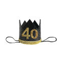 Chicinlife 1Pcs 30 40 50 60 Year Old Crown Birthday Headband Birthday Party Hat Anniversary Adult 30th Birthday Decor Supplies LaoXzhongX.