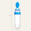 Silicone Baby Food Dispensing Spoon & Feeder, Travel Baby Training Bottle with Spoon Soft Head Baby Feeding Tools - kids.