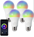 Rgb স্মার্ট wifi led লাইট বাল্ব ওয়্যারলেস e27 9w 220v অ্যাপের সাথে ডিমেবল বিভিন্ন রঙের উষ্ণতার জন্য কুল হোয়াইট led কালার চেঞ্জিং লাইট 2700k 60 watt সমতুল্য. 