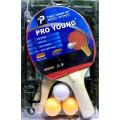 Pro Young Table Tennis Racket Set with 3 Balls Ping Pong Paddle for Match Training. 