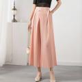 Miyake Pleated Wide-Leg Pants for Women 2022 Summer New Loose Slim Fit Casual Western Style Straight Comfortable Elastic Pants. 