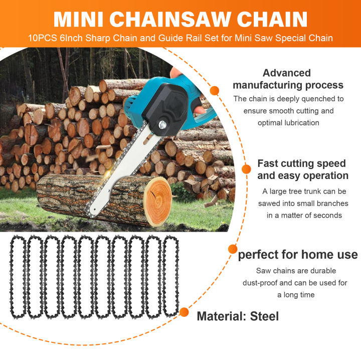 10PCS%206Inch%20Sharp%20Chain%20and%20Guide%20Rail%20Set%20for%20Mini%20Saw%20Special%20Chain%20-%20Image%203