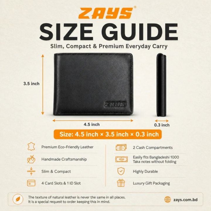 Zays%20Premium%20Eco-Friendly%20Leather%20Bifold%20Wallet%20for%20Men,%20Handmade%20Slim%20Compact%20Wallet%204.5%20x%203.5%20x%200.3%20Inch,%204%20Card%20Slots,%201%20ID%20Slot,%202%20Cash%20Compartments,%20Fits%201000%20Taka%20Note,%20Durable%20Men%E2%80%99s%20Wallet,%20Luxury%20Box%20-%20Image%202