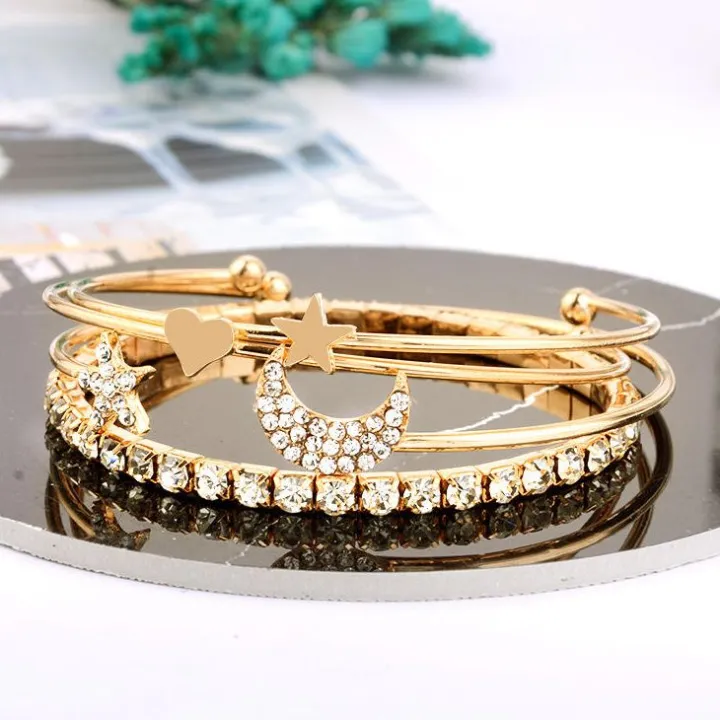 Trendy%20New%20Stylish%20Adjustable%204%20Pcs/Set%20Bracelet%20for%20Women%20-%20Bracelets%20for%20Girls%20Simple%20Stylish%20-%20Bangle%20Bracelet%20for%20Women%20New%20Collection%20Korean%20Style%20Fashion%20Jewellery%20Ornament%20-%20Image%207