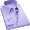Men Single Patch Pocket Formal Business Standard Office Size 47 48 Classic Long Sleeve Solid Basic Dress Shirts.