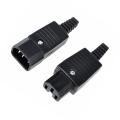 Rewireable IEC BX-09 BX-10 250V 10A Male Female Inline Socket & Plug Connector. 