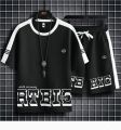 New Fashionable Mens Summer Drop Shoulder T-Shirt + Shorts Set. 