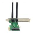Wireless Wifi Network Card Mini PCIE To PCI-E 1X Desktop Adapter Accessories Antennas Computer Parts 2 Antennas Adapter. 