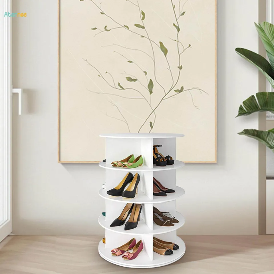 Rotating Shoe Rack Storage Rotating Lazy for Garage Four Layer