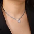 Skyrim Four Leaf Clover Women Necklace Stainless Steel Gold Color Snake Chain Choker for Women Girls Fashion Jewelry Wholesale. 
