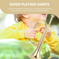 Small Trumpet Bugle Brass Golden Horn Simple Beginner Wind Instrument for School Band Child Student. 