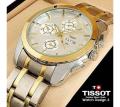 Stainless Steel Chronograph Watch for Men-Silver and Golden. 