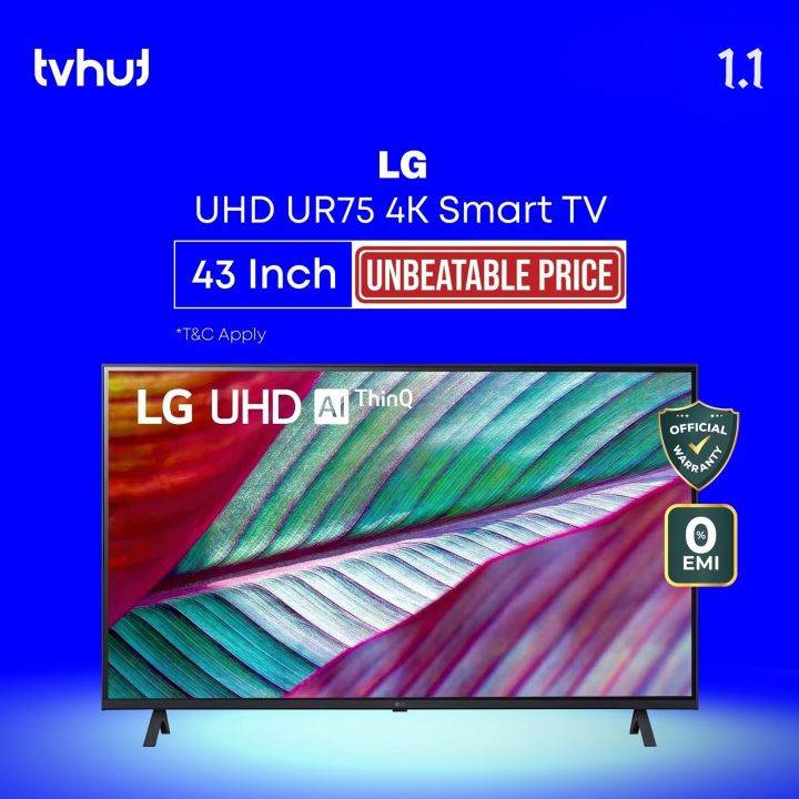 LG UR75 43 Inch 4K UHD Smart LED TV with Official Warranty