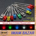 100Pcs- 3mm COLORFUL LED Mixed 3mm 5 Color Round LED Light Emitting Diode Basic LED Green Red Yellow Blue White Light Bulbs For Electronics Project Indicator Front Panels Light DIY. 