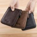 PU Men's Wallet Soft-touch Personalized Casual Leather Wallet Zipper Wallet for Use Gift for Men Business Essential Travel Accessory Fashion Accessory.