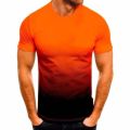 Summer Men's Leisure SportsTT-shirt Fashion Gradient Color round Neck Man's Sportswear.