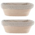 1 Set 10 Inch Bread Proofing Basket, Proofing Basket + Cloth Liner + Dough Scraper + Bread Lame & 2Pcs 25Cm/10 Inch Bread Basket Rattan. 