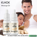 ELHOE Men's Muscle Relief Massage Oil - 15ml Aromatherapy Relaxation for Stress & Tension, Multi-Purpose Bath & Massage Oil with Soothing Scent ELHOE Massage Oil For Men Performance Oil For Men. 