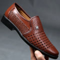 Spring Men Loafers Leather Men Shoes Summer Hollow Breathable Oxfords Man Casual Shoes Slip on Formal Dress Shoes for Man BunnyGarden.