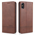 Leather Case for Apple iPhone X/XS Vintage Flip Wallet Card Slots Magnetic Closure TPU Inner Stand Cover. 