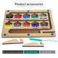 GC Magnetic Color Number Maze Wooden Color Matching Counting Puzzle Board Concentration Training Educational Toys.