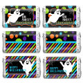 5 Sheets Halloween Candy Bar Labels,Oh Sheet Ghost, Pumpkin Mini Candy Bar Wrappers Chocolates Bar Stickers Halloween Decoration.
