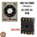 Anly Timer AH3-2 with base,( 30s & 60S) AC220V, 5A. 
