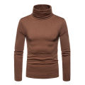 Autumn Winter Mens Thin Thermal T-shirt Simple Men's Half-collar Bottoming Slim Warm Cotton High-necked Long-sleeved T-shirt. 