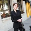 Business Wear Women's Suit Fashion Temperament Goddess Style Small Suit President Korean Style Suit Beautician Wide Leg Overalls.