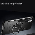 Biruiqu For Redmi Note 10 5G Soft TPU+Hard PC Black Panther Shockproof Slim Protective Case Cover with Kickstand.