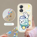 VRQR Handmade Bracelet Phone Case For Xiaomi Redmi 13C Back Cover Wavy Cute Cat Pattern cover. 