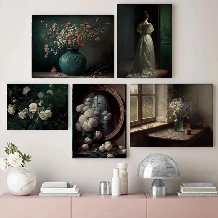 Dark%20Academia%20Art%20Poster%20Prints%20For%20Gallery%20Living%20Room%20Decor%20Gothic%20Skull%20Haunted%20House%20Ghost%20Bride%20Canvas%20Painting%20Wall%20Art%20-%20Image%203