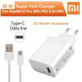 MI Fast charge adapter Type c cable for xiaomi 30W 3A Usb xiaomi  Charger mi 10, 9, 8 pro redmi K30 Pro K20 A2 MIX 3. 