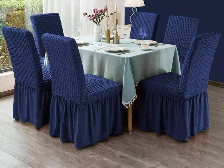 Navy Blue Color Original Turkey Stretchable Fabrics Dining Chair