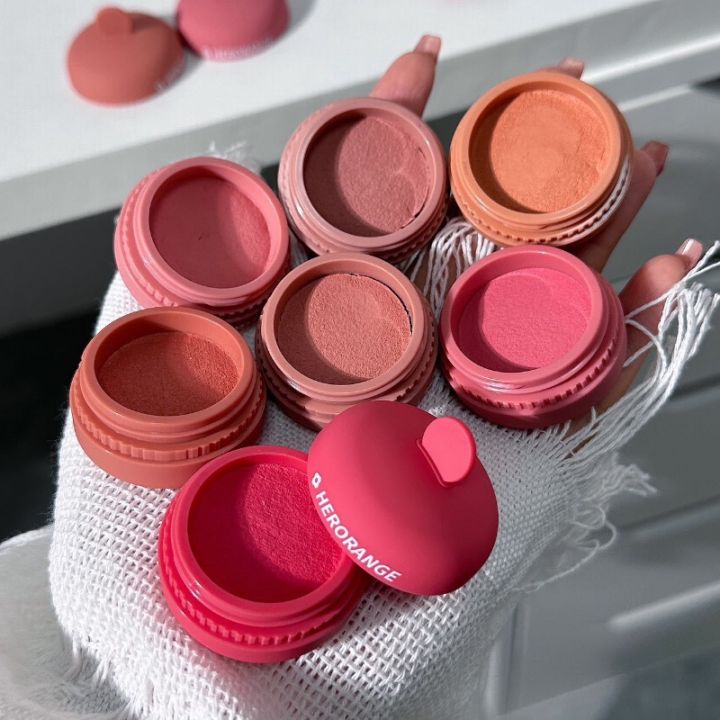 【Popular】 Monochrome Blush Cream Make Up Lasting Easy To Color Blush Palette Mousse Mud Matte Pink Peach Cheek Rouge Pigment Cosmetic