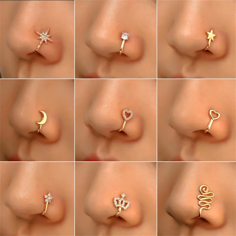 stud clip nose hoop