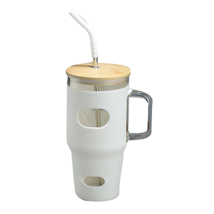32%20Oz%20Glass%20Tumbler%20with%20Lid%20and%20Straw,%20Glass%20Water%20Bottles%20with%20Handle,%20Glass%20Cup%20with%20Silicone%20Sleeve,Cup%20Holder%20Easy%20to%20Use%20Reusable%20Blue%20-%20Image%202