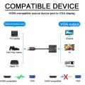HD 1080P HDMI to VGA Adapter HDMI-compatible to VGA Cable Converter HDMI Male To VGA Famale Converter multycolour. 