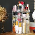 Makeup Organizer, 360 Degree Rotating Adjustable Cosmetic Organizer Makeup Storage Carousel Brush Lipstick Holder for Bathroom Vanity, Multi-Function and Large Capacity, Rhombic Pattern. 