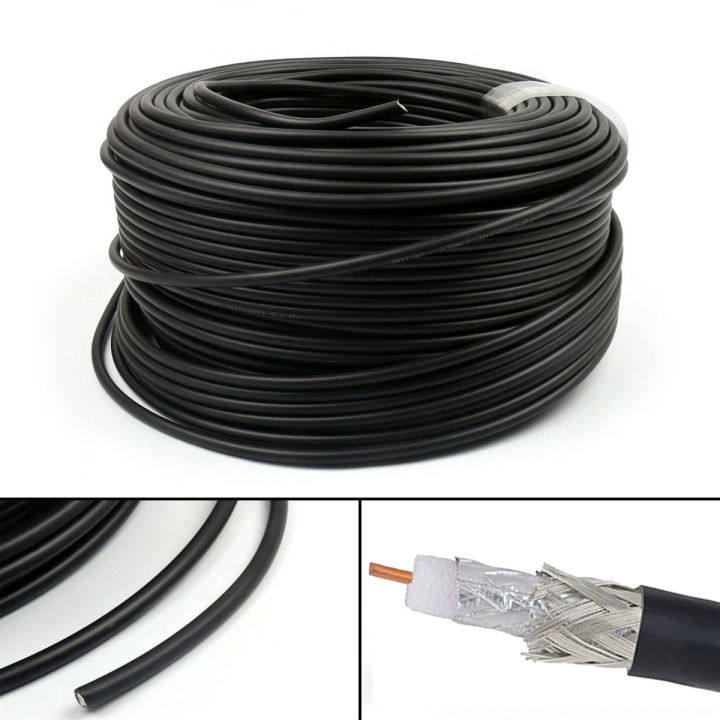 100 Feet RG6 Coaxial Cable Dish TV CCTV Networking Coaxial Cable